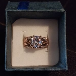 Rose gold plated diamond ring